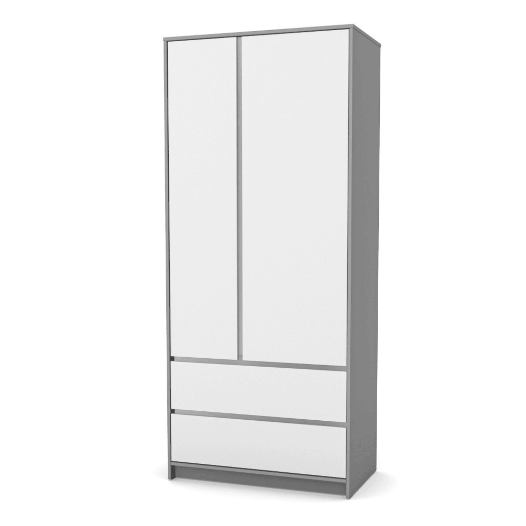 Dětska šatní skřín Lovitto 900 Gekko Kids, Bílá / Grafitová